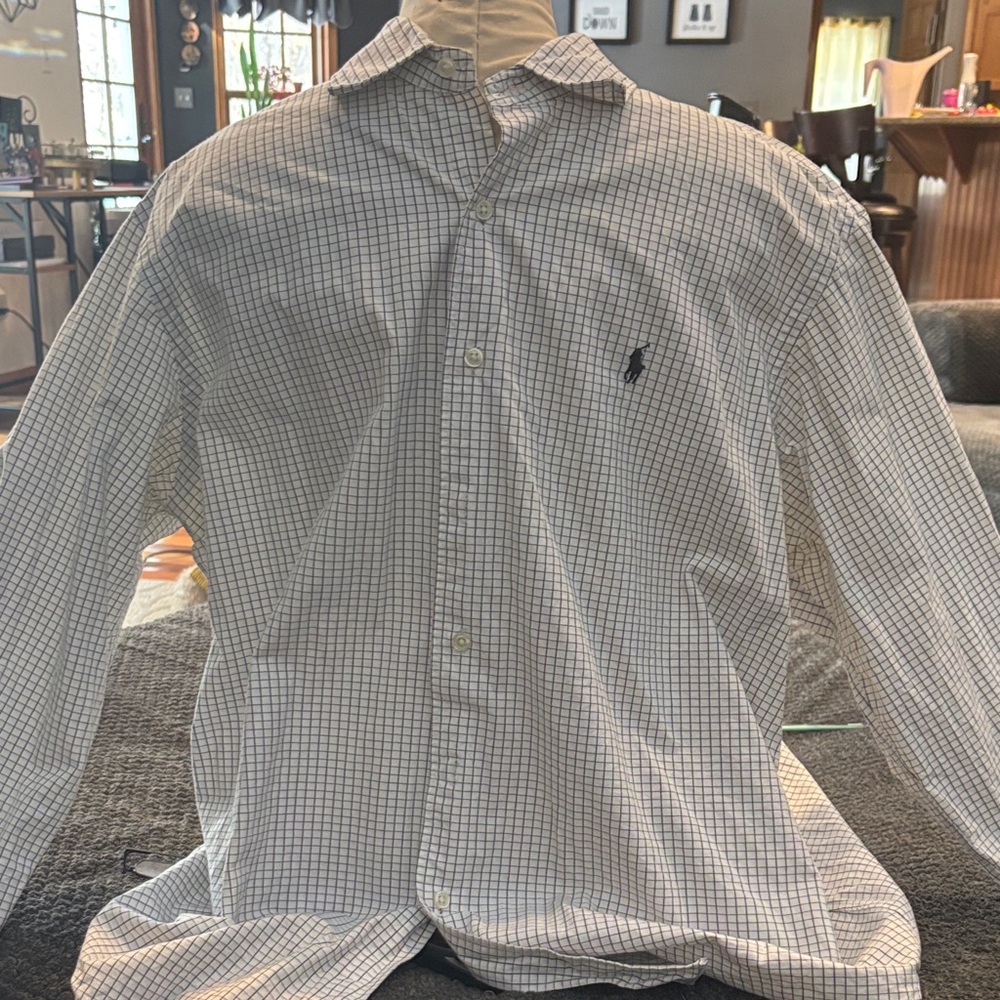 Polo Ralph Lauren White and Blue Checkered Shirt
